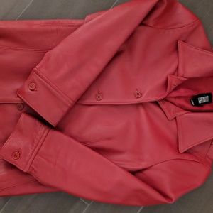 Gently worn, real red leather jacket Size 4